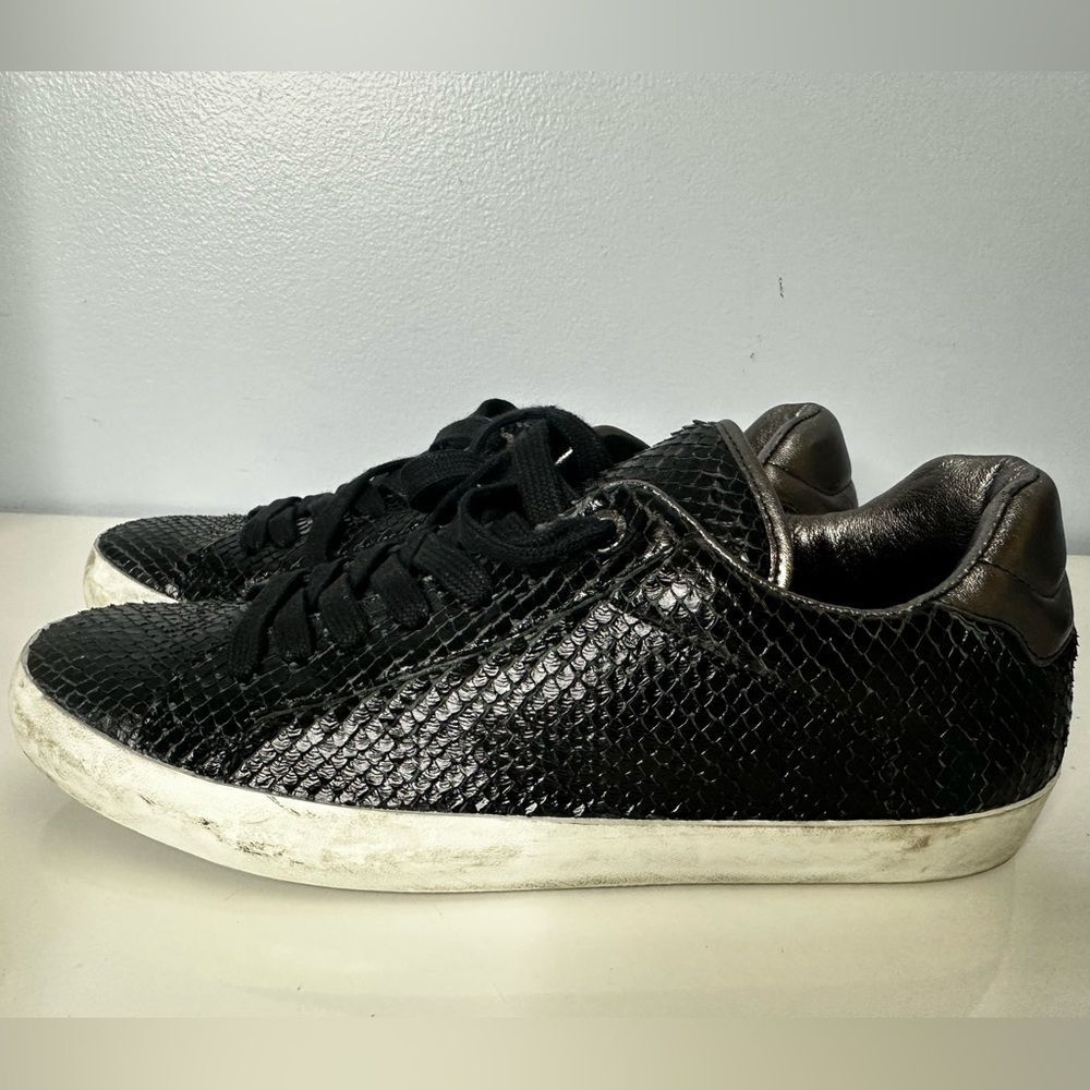 Zadig & Voltaire Python Leather Low Sneakers Sz 4… - image 1